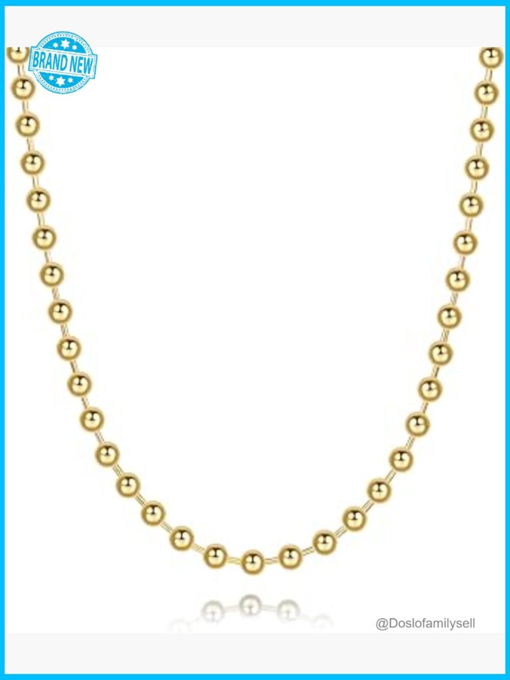 14k Gold Beaded Chain Necklace Elegant Layering Minimal Adjustable Length